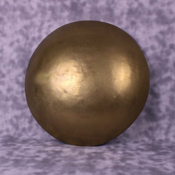 Vintage Chinese Brass Decorative Plate Crane Dragon Etched 11" - Picture 7 of 11